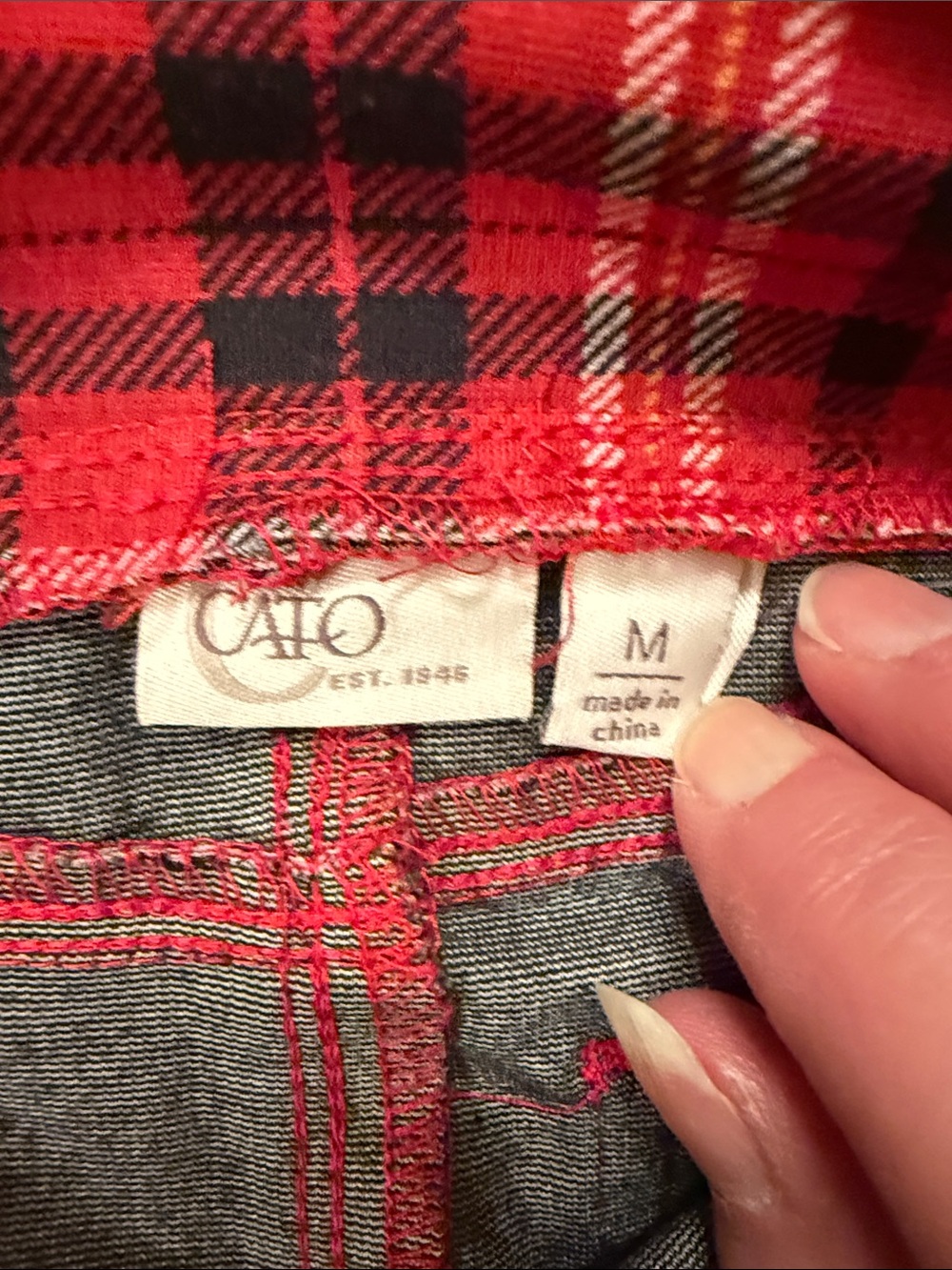 Red Plaid Women’s Flared Pants - Picture 2 of 5